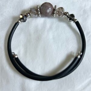 Elegant Black and Silver Beaded Bracelet